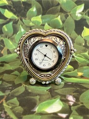 Brighton Silver-Tone Heart Table Clock